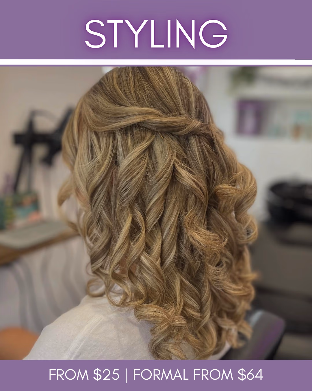 Formal styling — curls and braids