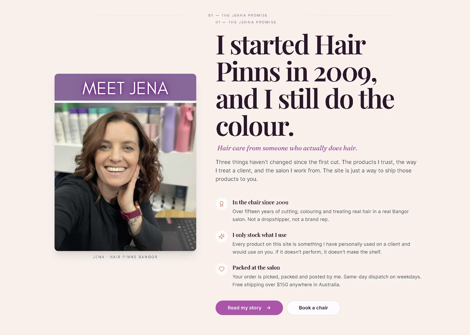 Jena Pinn, owner and senior stylist at Hair Pinns Bangor